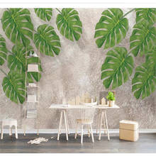 Custom wallpaper 3d photo mural stereo natural fresh green leaves restaurant TV background wall papers home decor 3d wallpaper 2024 - buy cheap