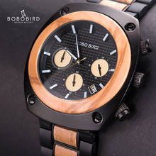 Relogio Masculino BOBO BIRD Simple Men Watch Chronograph Wristwatch Handmade Wood Bracelet Custom Gift to Father in Wooden Box 2024 - buy cheap