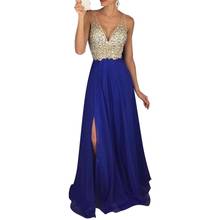  Women Party Dress Sexy Fashion Sleeveless Sequined Sundress Deep V Neck Long Elegant Women Maxi Dresses Banquet платье 2024 - buy cheap