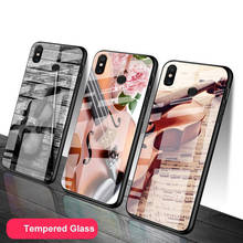 violin Tempered Glass Phone Case For Redmi Note 5 6 7 8 9 Pro Note8T Note9S Redmi8 9 Cover Shell 2024 - buy cheap