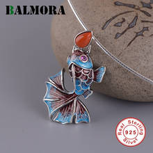 BALMORA Original Real 925 Sterling Silver Vintage Pendant For Necklaces Koi Carp Charms For Woman Jewelry Valentine's day Gift 2024 - buy cheap