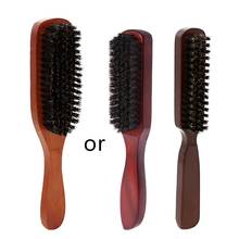 Hair Brush Wood Handle Boar Bristle Beard Comb Styling Detangling Straightening 2024 - buy cheap