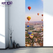 Mural de papel tapiz 3D para pared, para puerta pegatina, globo de aire caliente, arte para puerta, 2 unidades por juego 2024 - compra barato