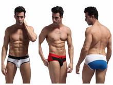 Roupa de banho masculina cores corretas, calções de banho para homens, cuecas triangulares, moda praia e surf 2024 - compre barato