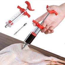 1 pc agulhas spice seringa de aço inoxidável marinada injector sabor seringa cozinhar carne aves peru frango bbq injector ferramenta 2024 - compre barato