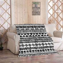 Kuidf Boho Throw Blanket Black White Color Tribal Flannel Bedding Blankets Luxury Oversized for Couch Bed or Sofa 150x220cm 2024 - buy cheap