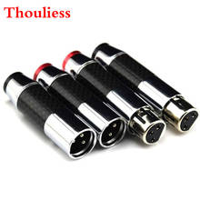 Thouliess 4pcs/lot Audio Carbon Fiber XLR Plug Connector 3Pin Male to Female Black XLR Wire Connector 3PIN XLR Microphone plug 2024 - buy cheap