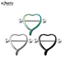 2PCS Heart Nipple Ring Nipple Piercing Bar Round Steel Nipple Shield Barbell Breast Piercing Cover Body Jewelry Women Gifts 14G 2024 - buy cheap