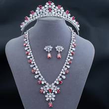 5A Cubic Zirconia Bridal Wedding Tiara and Necklace Earring Set Jewelry Sets for Women Accessories 2024 - buy cheap