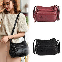 Women Small Handbag Pu Leather Crossbody Bag 2 Colors Messenger Bag Multipockets Soft Washed Leather Shoulder Bag 2024 - buy cheap