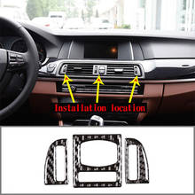 Pegatina de polea de salida de aire para coche, accesorio Interior de fibra de carbono Real (suave) para BMW serie 5 F10 F182011-2017 2024 - compra barato