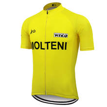 Molteni camisa de ciclismo amarela, roupas para ciclismo, equipe profissional, bicicleta, mtb, esportes ao ar livre, roupas para bicicleta 2024 - compre barato