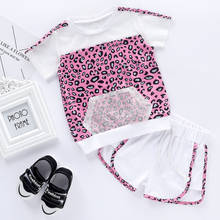 0-5Y Summer Fashion Baby Girls Leopard Clothes Sets Short Sleeve Print Net T Shirts Tops Casual Shorts Set Girls Summer Clothing 2024 - buy cheap