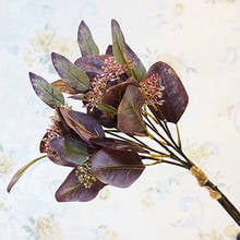 Artesanal de luxo oval frutas artificiais eucalipto folhas monte de dinheiro folhas decoração para casa ornamentos flores falsas plantas verdes 2024 - compre barato