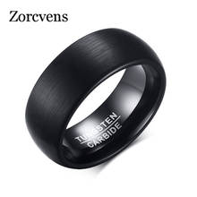 Modyle-anillos de carburo de tungsteno para hombre, caja de regalo con bordes biselados, color negro, Punk, 8MM 2024 - compra barato