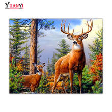 5D Diamond Painting Full Round Diamond Mosaic Tree and Deer Full Square Diamond Embroidery Animal DIY Cross Stitch Home Decor 2024 - buy cheap