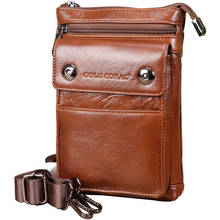 Genuine Leather Small Shoulder Bag Men Messenger Bags Mobile/Cell Phone Pouch Travel Male Crossbody Bag Coin Purse Waist Pack 2024 - buy cheap