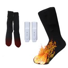 Теплые хлопковые электрические сменные носки с регулируемой температурой, теплые термоноски с перезаряжаемой литиевой батареей, зимние носки 2024 - купить недорого