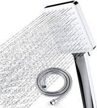 Newentor-Cabezal de ducha cuadrado con manguera de 1,5 m, ducha de mano ligera de alta presión, 6 modos, Universal, para ducha de Relax 2024 - compra barato