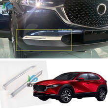 Chrome frente nevoeiro lâmpada quadro decoração guarnição para mazda cx30 CX-30 2020 2021 exterior do carro abs acessórios tira modificada 2024 - compre barato