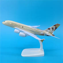 20CM Airplanes Etihad Airways Airbus A380 Airplane Plane Model Diecast Metal Aircraft Model Toys Kids Gift Collection Display 2024 - buy cheap