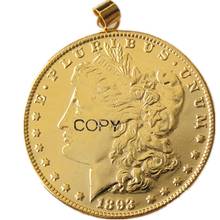 P(01)Coin Pendant Morgan Dollar 1893s Necklace Gold Plated Coin Fashion Jewelry 2024 - buy cheap