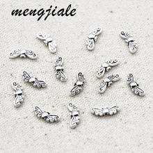 Abalorios espaciadores de alas de mariposa tibetana de plata, accesorios de joyería DIY, 150x5mm, 13,5 Uds., venta al por mayor 2024 - compra barato