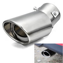 Universal Superior Car Exhaust Muffler Tip Round Stainless Steel Pipe Chrome Exhaust Tail Muffler Tip Pipe Silver Wholesale CSV 2024 - buy cheap