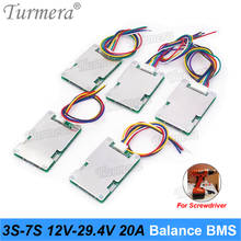 Turmera 3S 4S 5S 6S 7S 20A BMS 18650, batería de iones de litio, tablero protegido de 12V 16,8 V 21V 25V 29,4 V con equilibrio para batería de destornillador 2024 - compra barato