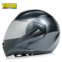 Casco de motocicleta abatible hacia arriba con doble lente de cristal y visera solar, unisex, capacete DOT 2024 - compra barato