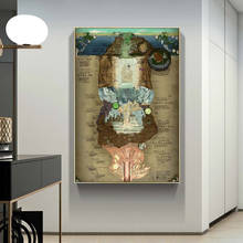 Made In Abyss Map Poster And Prints Anime Painting On Canvas Wall Art Picture For Home Decor Cuadros Living Room Decoration 2024 - buy cheap