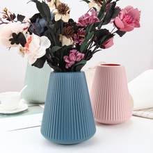 Florero de plástico para decorar la casa, jarrón de cerámica de imitación, cesta de flores de estilo nórdico 2024 - compra barato