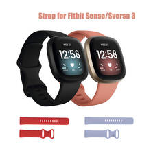 Correa de silicona para reloj inteligente Fitbit Sense/Versa 3, resistente al agua, para hombres y mujeres 2024 - compra barato