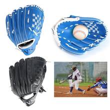 Guante de béisbol de entrenamiento para adultos, equipo de práctica de Softball para deportes al aire libre, color negro y azul, tamaño 10,5/11,5/12,5 2024 - compra barato