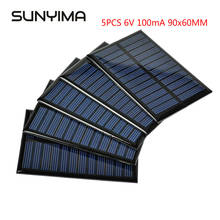Sunyima, painéis solares policristalinos, 90x60mm, 5 peças, 6v, 100ma, mini células solares solares, diy, painel fotovoltaico para carregador de bateria 2024 - compre barato