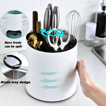 Kitchen Rotatable Tableware Storage Box Chopsticks Fork Holder Cutlery Drain Rack 2024 - buy cheap