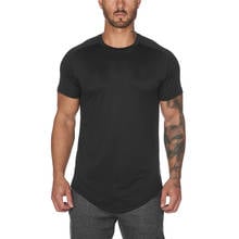 Camiseta deportiva de manga corta para hombre, camisa de malla para correr, entrenamiento, Fitness, Rashgard, nueva marca 2024 - compra barato