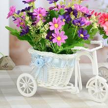 Cesta de flores con forma de triciclo, contenedor de almacenamiento de flores para decoración de bodas y fiestas, color púrpura 2024 - compra barato