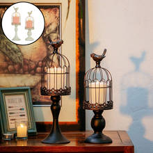 1Pc Nordic Candle Holder Iron Cartoon Bird Cage Decorative Candlestick Wedding Restaurant Room Desktop Stand 2024 - buy cheap