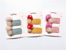 Boutique ins 12Sets Fashion Cute Felt Mushroom Snap Clips Solid Cartoon Hair Clips Hairpins Princess Headwear Hair Accessories 2024 - buy cheap