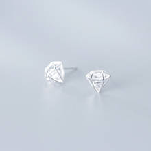 100% S925 Sterling Silver Color Geometric Hollow Cubic Zirconia Stud Earrings Piercing Ear Jewelry For Fashion Women Girls Gift 2024 - buy cheap