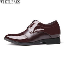Oxford Elevator Shoes for Men Designer Men Dress Patent Leather Shoes Men Formal Party Shoes for Men Office 2022 Zapatos Hombre 2024 - buy cheap