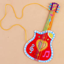 Embalagem criativa de madeira para guitarra, decoração de festas de aniversário infantil, colagem, artesanato, brinquedos diy 2024 - compre barato