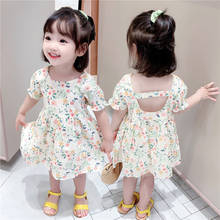 Платье для маленьких девочек, Цветочное платье для девочек, повседневное стильное платье для детей, летний детский костюм 2024 - купить недорого