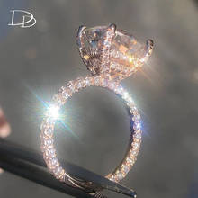 Женское кольцо с фианитом DODO, блестящее кольцо цвета шампанского с тремя краями, роскошное золотистое свадебное кольцо, Ra0415 2024 - купить недорого