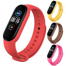 Pulseira de relógio de silicone para xiaomi mi band 3/4/5, cor sólida, macia, substituição 2024 - compre barato