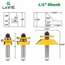 LA VIE-Juego de brocas de riel de 12mm, 1/2 vástago, cortador de carpintería de puerta, mortaja y espiga, herramientas de carpintería, MC03054, 3 uds. 2024 - compra barato