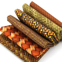Guarda artesanal de tecido de bambu em rattan, textura de impressão, poliéster, material de retalhos, roupas, ornamento, bolsa, pano de estofamento, 50*145cm 2024 - compre barato