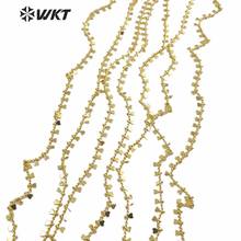 WT-BC138 Wholesale Brass Chain With Gold Electroplated Small Heart Shape Pendant Women Jewelry Chain Making 2024 - buy cheap