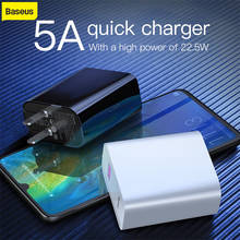 Baseus-cargador USB de 22,5 W con enchufe americano, adaptador de cargador de pared portátil para teléfono móvil, iphone, Samsung, Huawei 2024 - compra barato